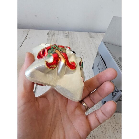 Polonaise star snowman ornament glass glitter gold red Kurt Adler Xmas tree - Picture 8 of 11